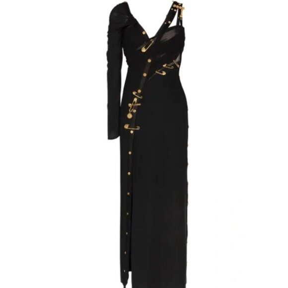 VERSACE CUTOUT MIDI DRESS SIZE 38 IT, S/M US - Picture 12 of 16